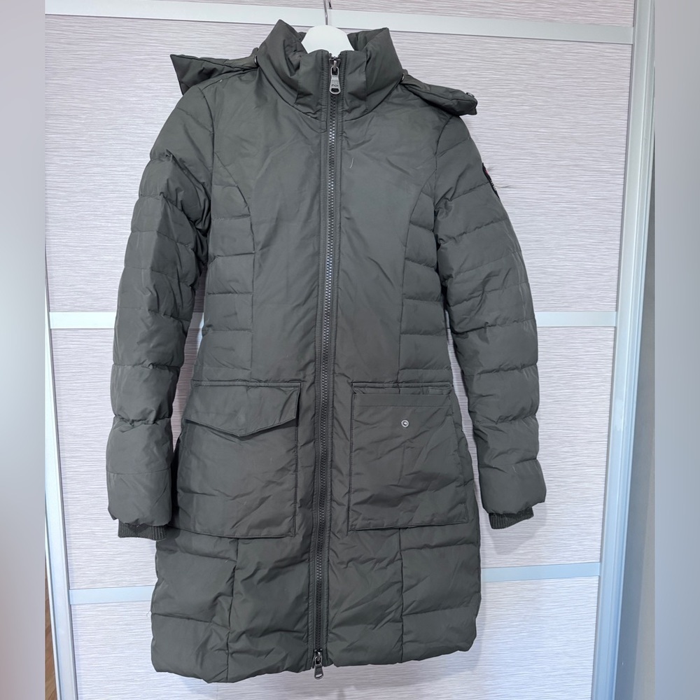 PAJAR Canada Womens Khaki Mid Length Coat With Real Fur In XS